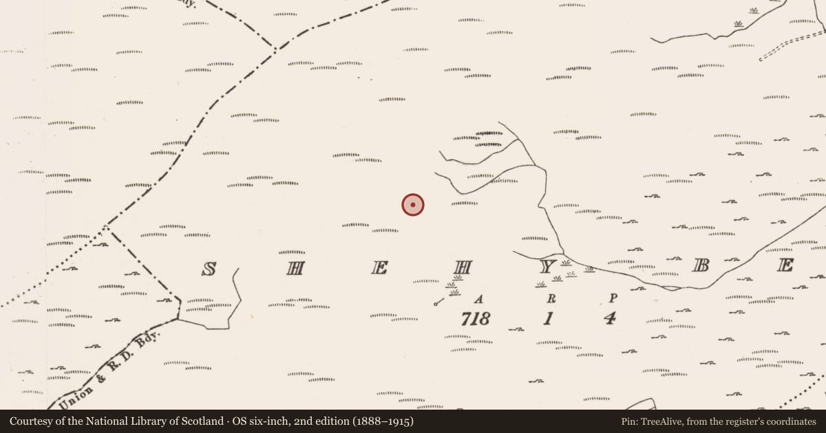 Ordnance Survey six-inch map, 2nd edition (1888–1915) covering the location of Mass-rock, Shehy Beg, County Cork, with a pin at the register's coordinates