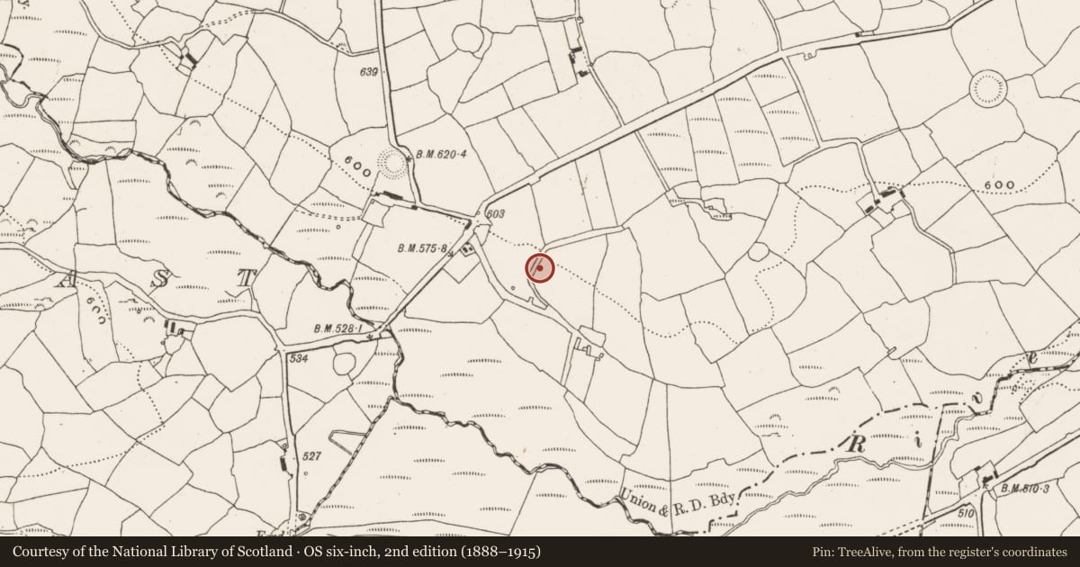 Ordnance Survey six-inch map, 2nd edition (1888–1915) covering the location of Mound, Garranereagh, County Cork, with a pin at the register's coordinates
