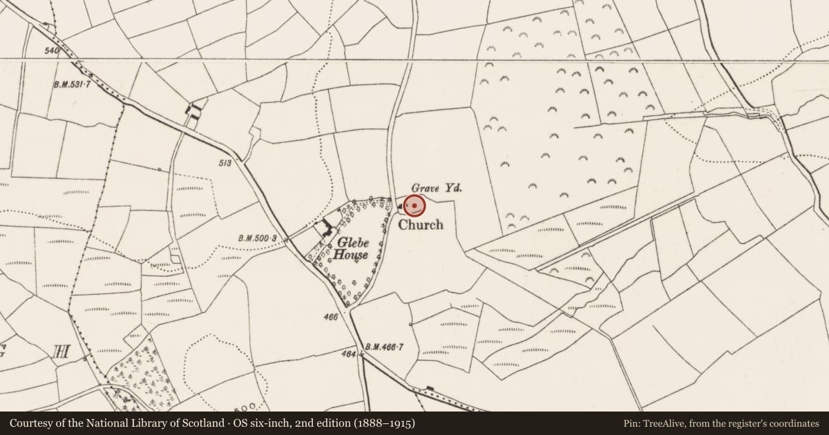 Ordnance Survey six-inch map, 2nd edition (1888–1915) covering the location of Cross, Garranes, County Cork, with a pin at the register's coordinates
