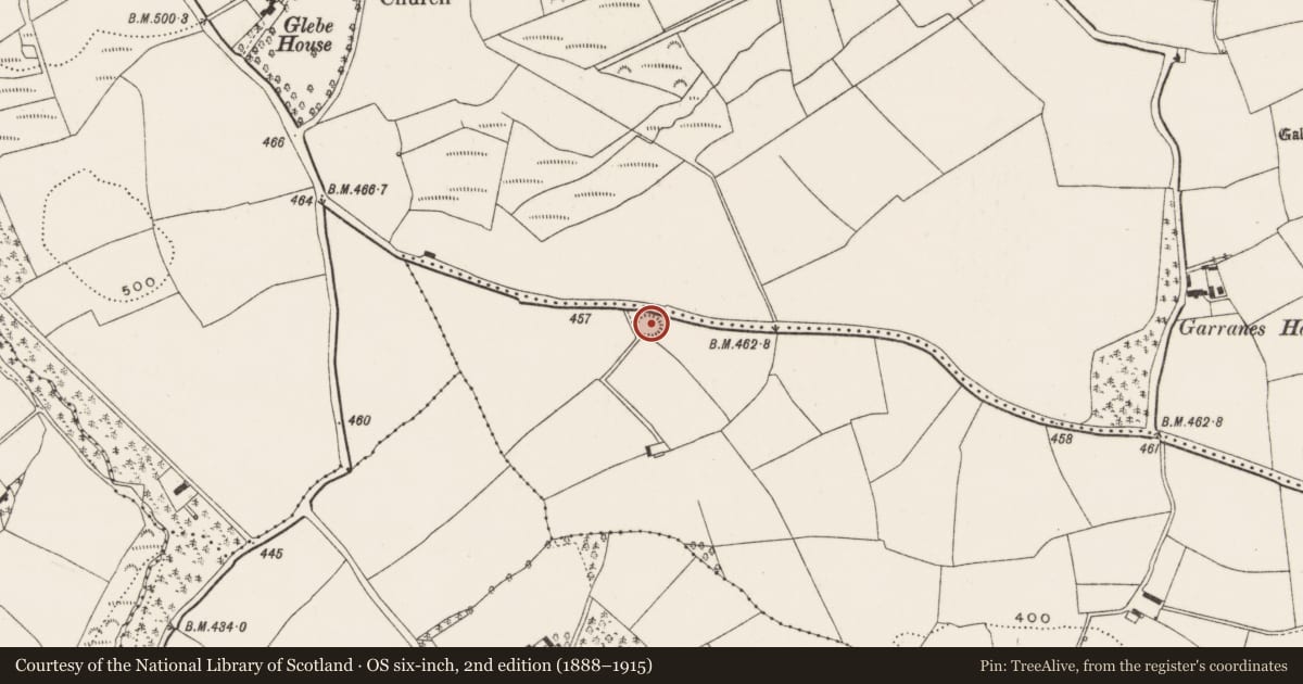 Ordnance Survey six-inch map, 2nd edition (1888–1915) covering the location of Ringfort - rath, Castlenalact (Kinalmeaky By., Templemartin Par.), County Cork, with a pin at the register's coordinates