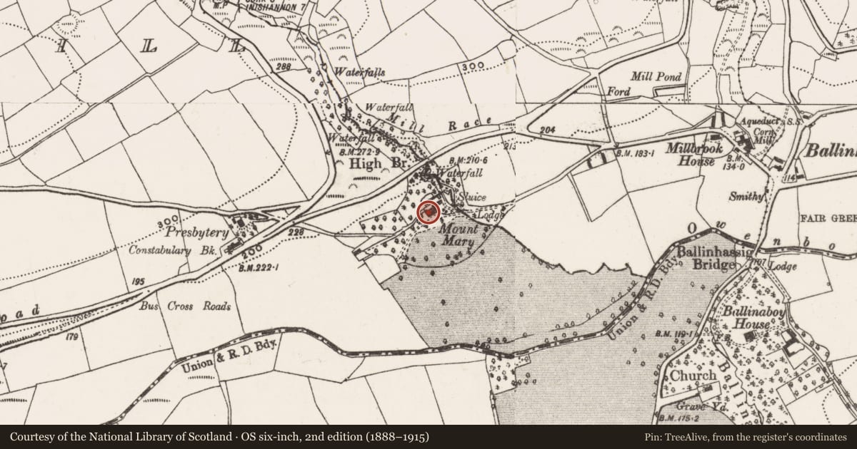Ordnance Survey six-inch map, 2nd edition (1888–1915) covering the location of Country house, Gogganshill, County Cork, with a pin at the register's coordinates