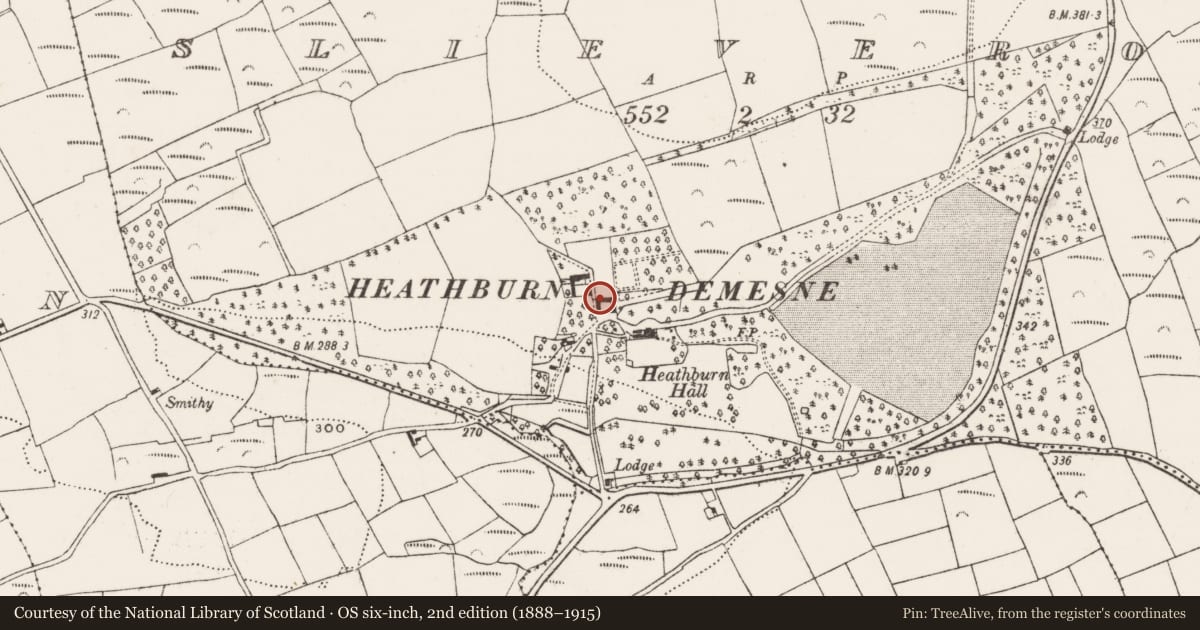 Ordnance Survey six-inch map, 2nd edition (1888–1915) covering the location of Building, Slieveroe, County Cork, with a pin at the register's coordinates