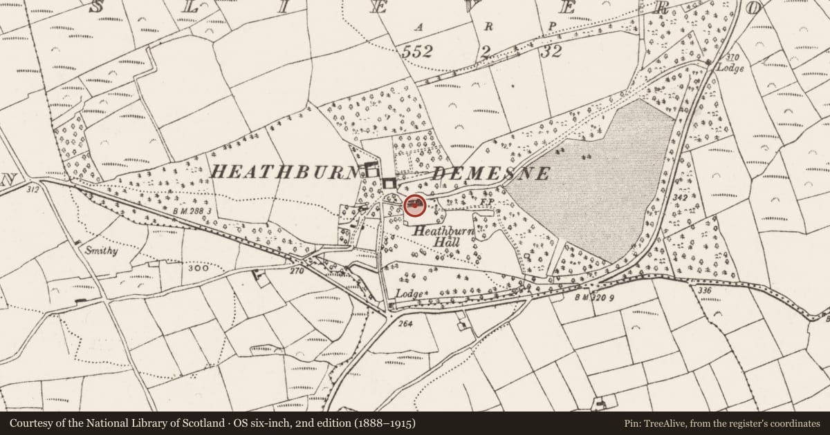 Ordnance Survey six-inch map, 2nd edition (1888–1915) covering the location of Country house, Slieveroe, County Cork, with a pin at the register's coordinates