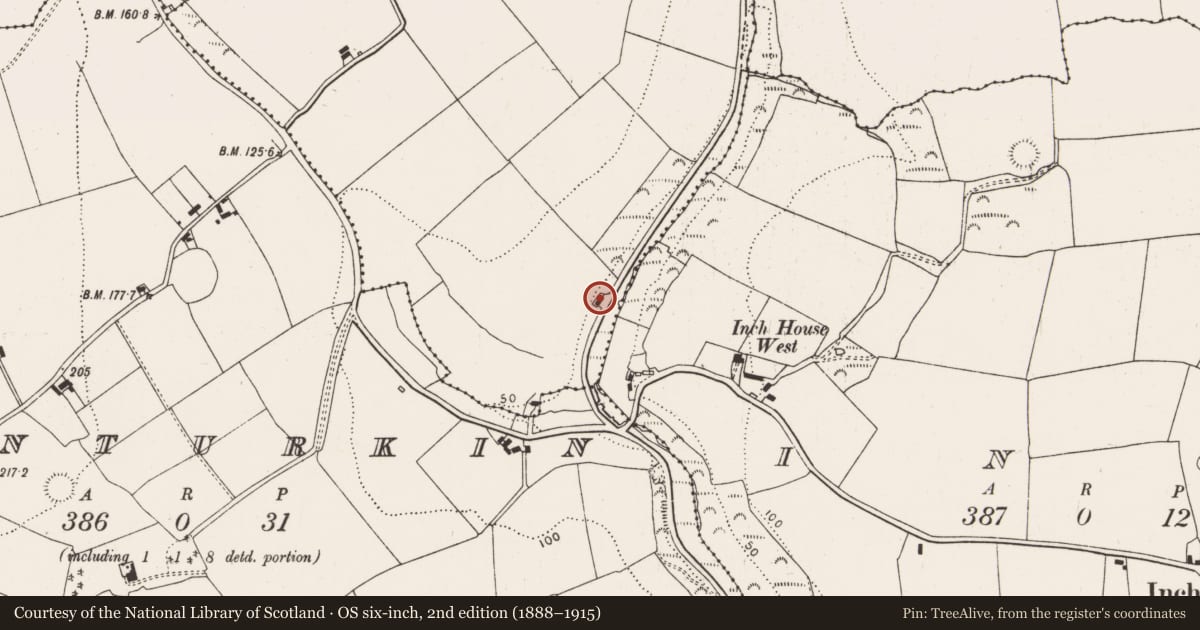 Ordnance Survey six-inch map, 2nd edition (1888–1915) covering the location of House - vernacular house, Ballinrostig, County Cork, with a pin at the register's coordinates