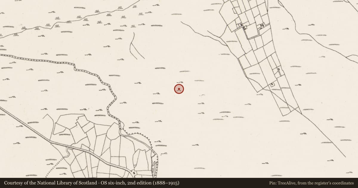 Ordnance Survey six-inch map, 2nd edition (1888–1915) covering the location of Boulder-burial, Ardgroom Outward, County Cork, with a pin at the register's coordinates