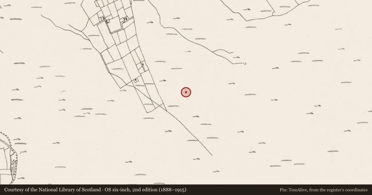 Ordnance Survey six-inch map, 2nd edition (1888–1915) covering the location of Field boundary, Ardgroom Outward, County Cork, with a pin at the register's coordinates