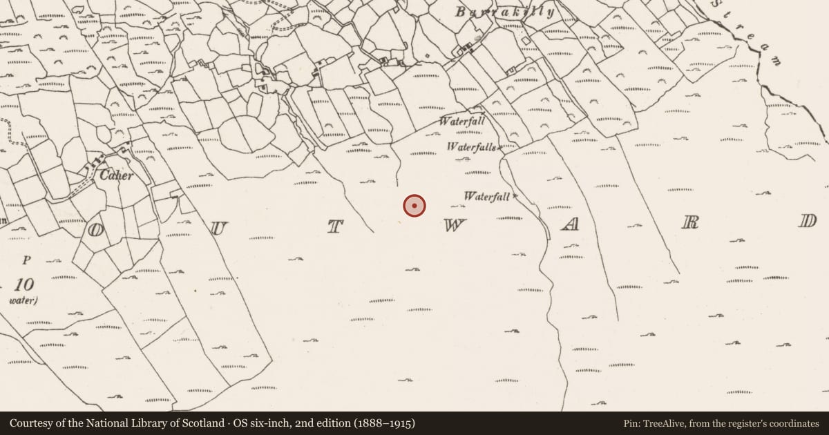 Ordnance Survey six-inch map, 2nd edition (1888–1915) covering the location of Field boundary, Ardgroom Outward, County Cork, with a pin at the register's coordinates