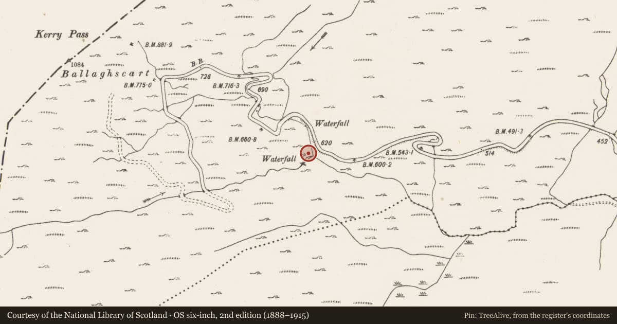 Ordnance Survey six-inch map, 2nd edition (1888–1915) covering the location of House - indeterminate date, Clashduff, County Cork, with a pin at the register's coordinates