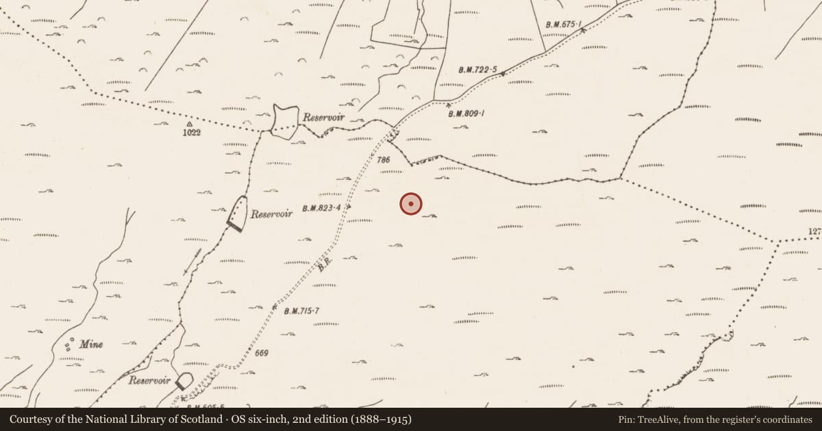 Ordnance Survey six-inch map, 2nd edition (1888–1915) covering the location of Mass-rock, Cloan, County Cork, with a pin at the register's coordinates