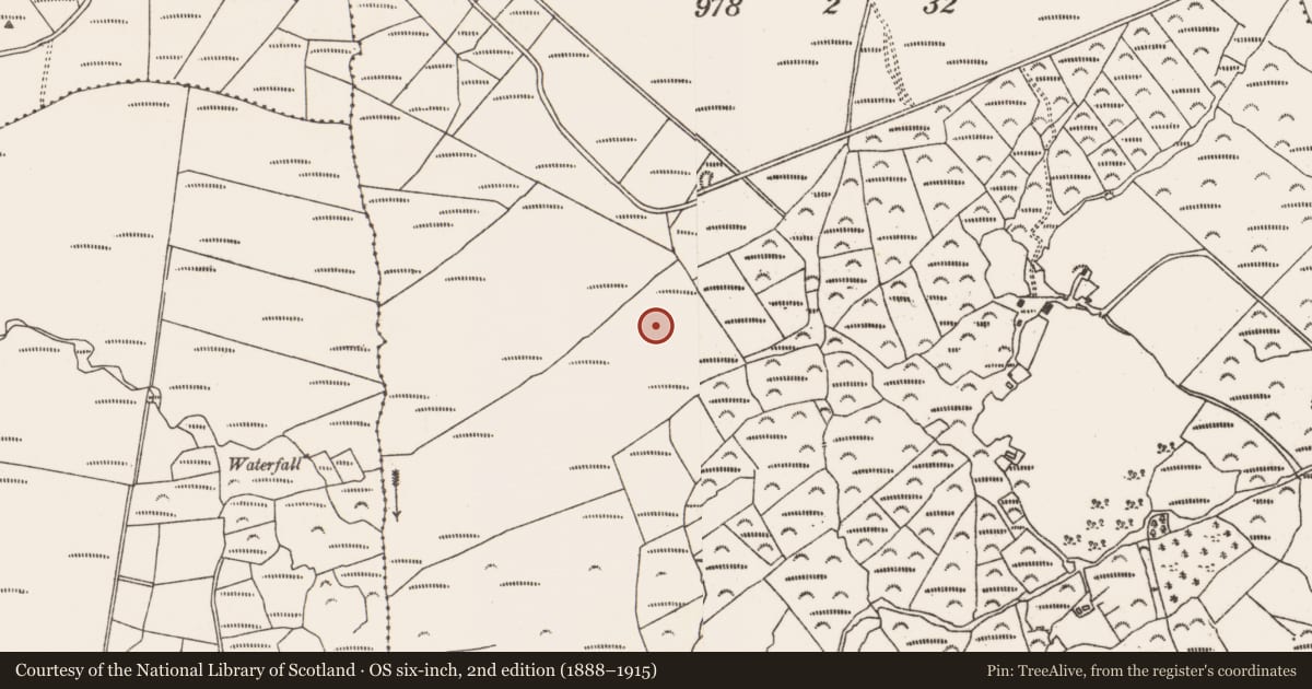 Ordnance Survey six-inch map, 2nd edition (1888–1915) covering the location of Cairn - unclassified, Fanahy, County Cork, with a pin at the register's coordinates