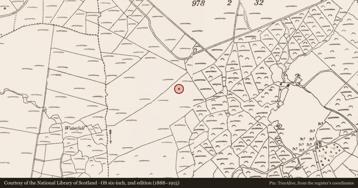 Ordnance Survey six-inch map, 2nd edition (1888–1915) covering the location of Cairn - unclassified, Fanahy, County Cork, with a pin at the register's coordinates