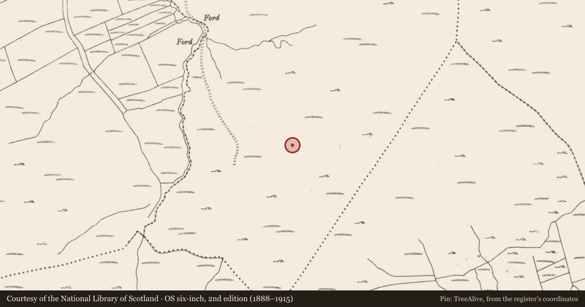 Ordnance Survey six-inch map, 2nd edition (1888–1915) covering the location of Burial, Commons West, County Cork, with a pin at the register's coordinates
