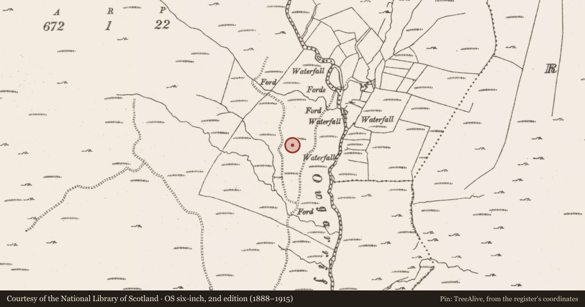 Ordnance Survey six-inch map, 2nd edition (1888–1915) covering the location of Hut site, Ballard Commons, County Cork, with a pin at the register's coordinates