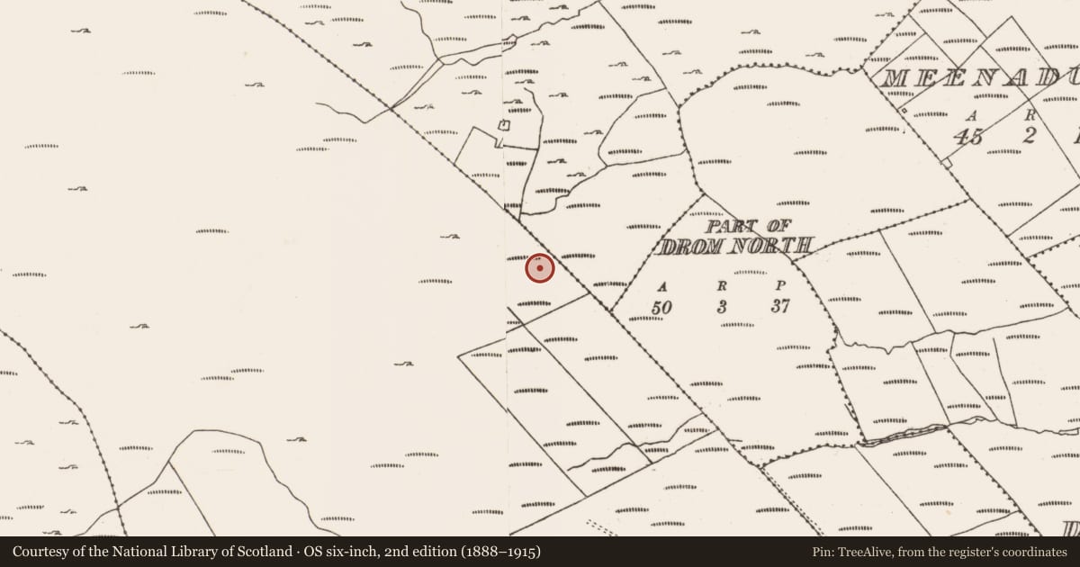 Ordnance Survey six-inch map, 2nd edition (1888–1915) covering the location of Field boundary, Fanahy, County Cork, with a pin at the register's coordinates