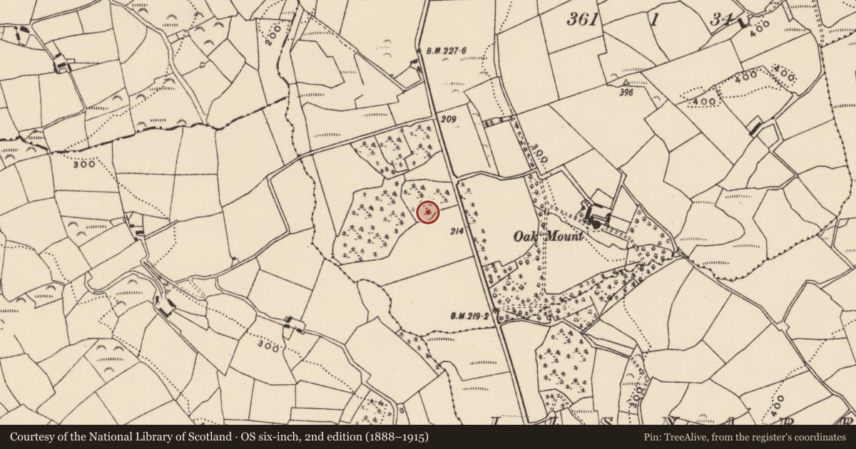 Ordnance Survey six-inch map, 2nd edition (1888–1915) covering the location of Souterrain, Cloonkirgeen, County Cork, with a pin at the register's coordinates