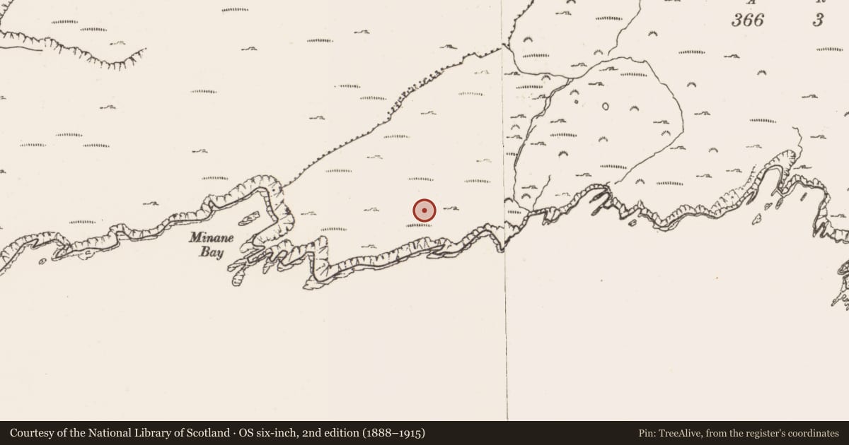 Ordnance Survey six-inch map, 2nd edition (1888–1915) covering the location of Hut site, Disert, County Cork, with a pin at the register's coordinates