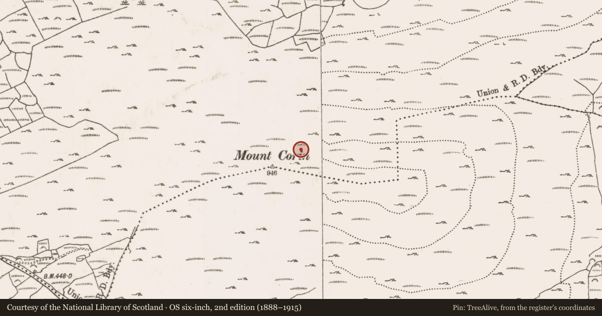 Ordnance Survey six-inch map, 2nd edition (1888–1915) covering the location of Hut site, Coolcoulaghta, County Cork, with a pin at the register's coordinates