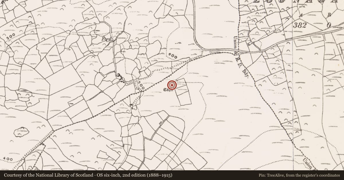 Ordnance Survey six-inch map, 2nd edition (1888–1915) covering the location of Ringfort - cashel, Scarteenakillin, County Cork, with a pin at the register's coordinates