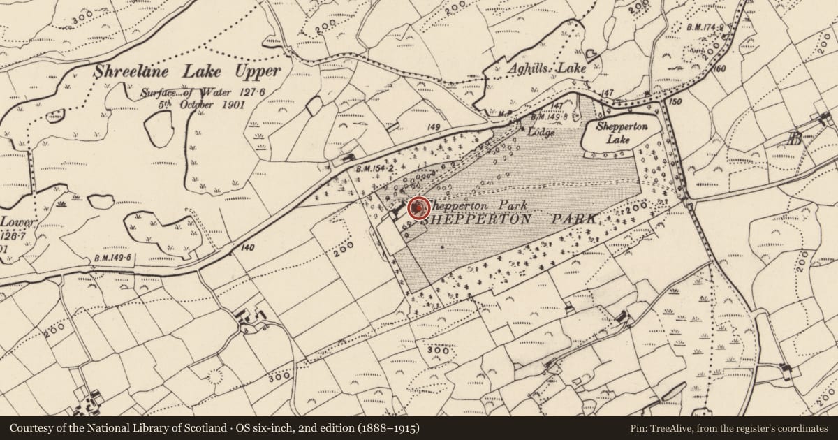 Ordnance Survey six-inch map, 2nd edition (1888–1915) covering the location of Country house, Aghills, County Cork, with a pin at the register's coordinates