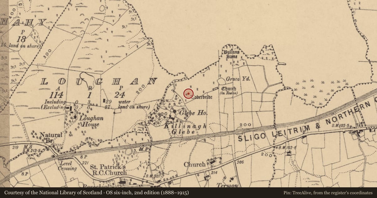 Ordnance Survey six-inch map, 2nd edition (1888–1915) covering the location of Ritual site - holy well, Termon, County Cavan, with a pin at the register's coordinates