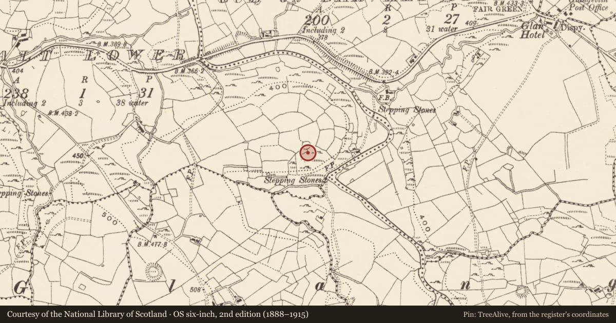 Ordnance Survey six-inch map, 2nd edition (1888–1915) covering the location of Ringfort - cashel, Garvalt Lower, County Cavan, with a pin at the register's coordinates