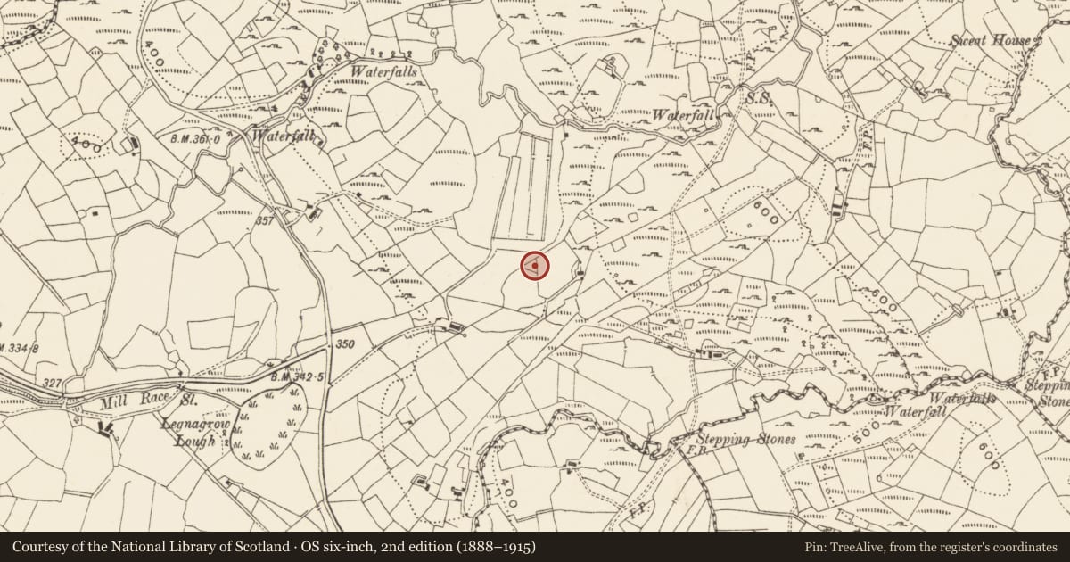 Ordnance Survey six-inch map, 2nd edition (1888–1915) covering the location of Ringfort - rath, Legnagrow, County Cavan, with a pin at the register's coordinates