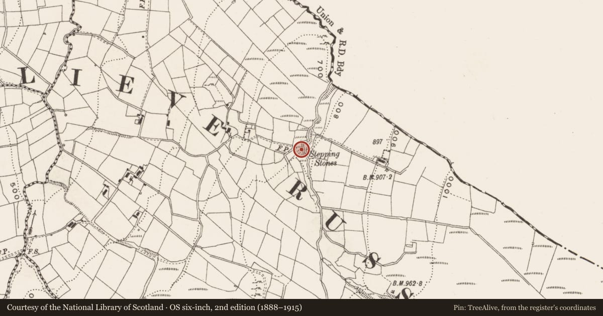Ordnance Survey six-inch map, 2nd edition (1888–1915) covering the location of Cairn - unclassified, Aghnacally, County Cavan, with a pin at the register's coordinates