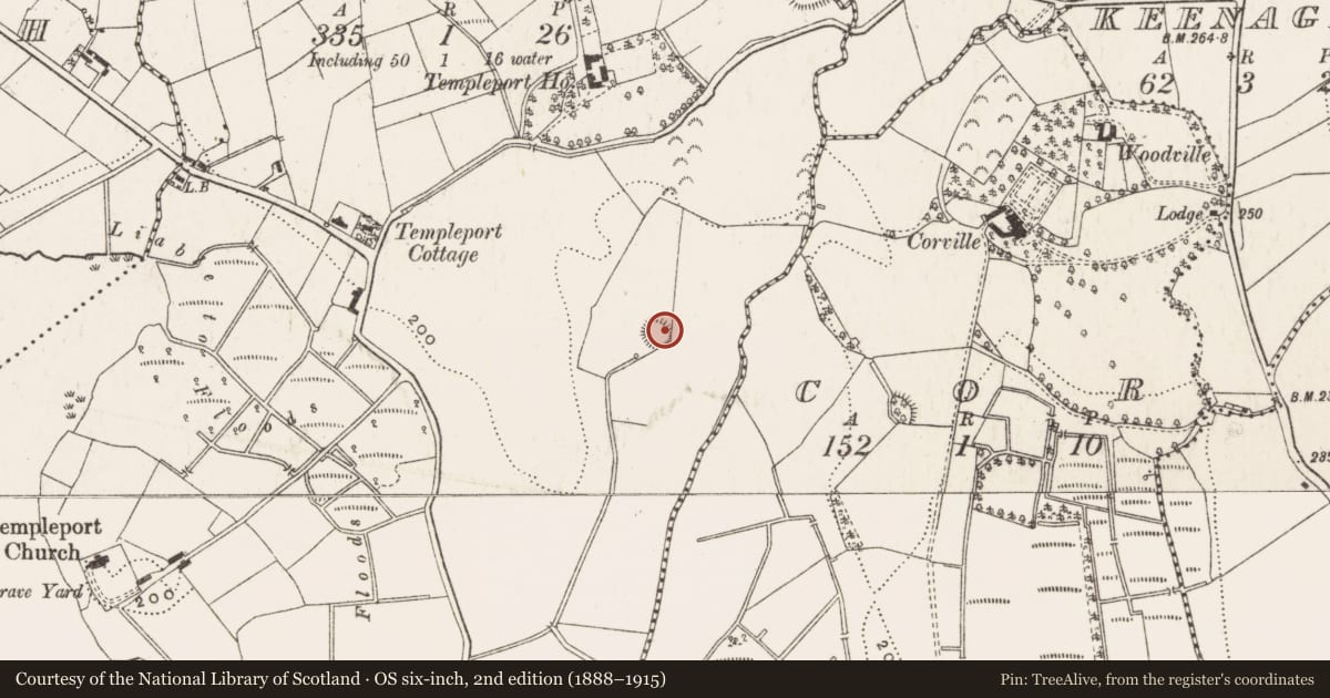 Ordnance Survey six-inch map, 2nd edition (1888–1915) covering the location of Ringfort - rath, Port, County Cavan, with a pin at the register's coordinates
