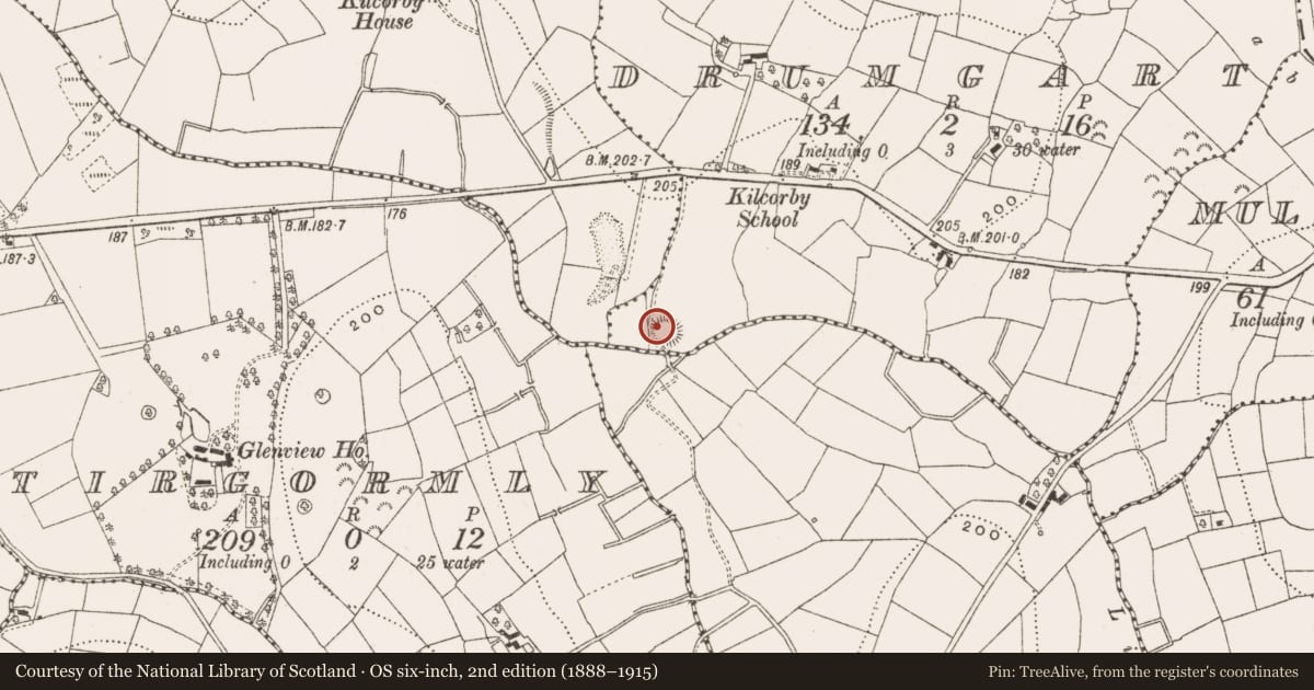 Ordnance Survey six-inch map, 2nd edition (1888–1915) covering the location of Ringfort - rath, Drumgart, County Cavan, with a pin at the register's coordinates