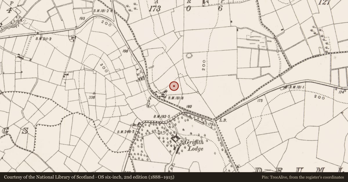 Ordnance Survey six-inch map, 2nd edition (1888–1915) covering the location of Ringfort - rath, Drumgesh, County Cavan, with a pin at the register's coordinates