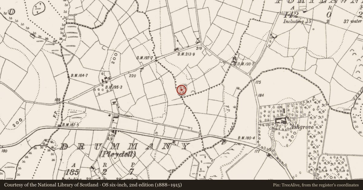 Ordnance Survey six-inch map, 2nd edition (1888–1915) covering the location of Ringfort - rath, Portacloghan, County Cavan, with a pin at the register's coordinates