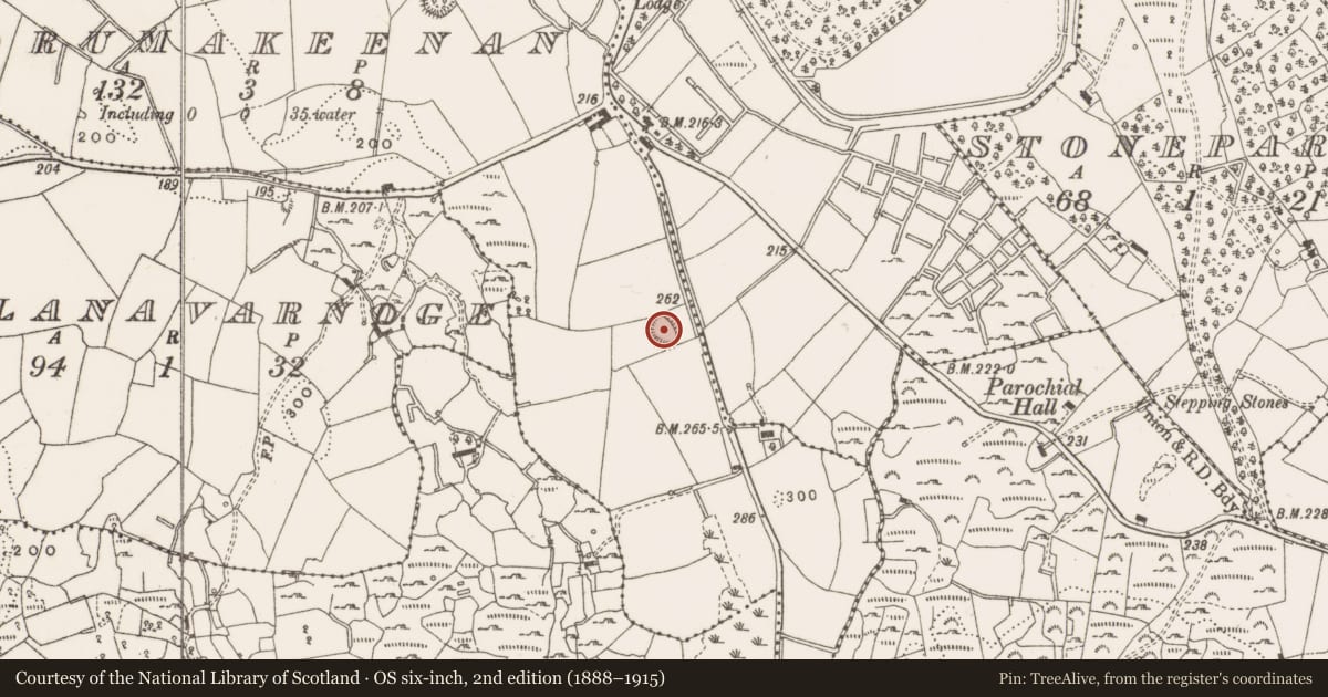 Ordnance Survey six-inch map, 2nd edition (1888–1915) covering the location of Ringfort - rath, Drumakeenan, County Cavan, with a pin at the register's coordinates