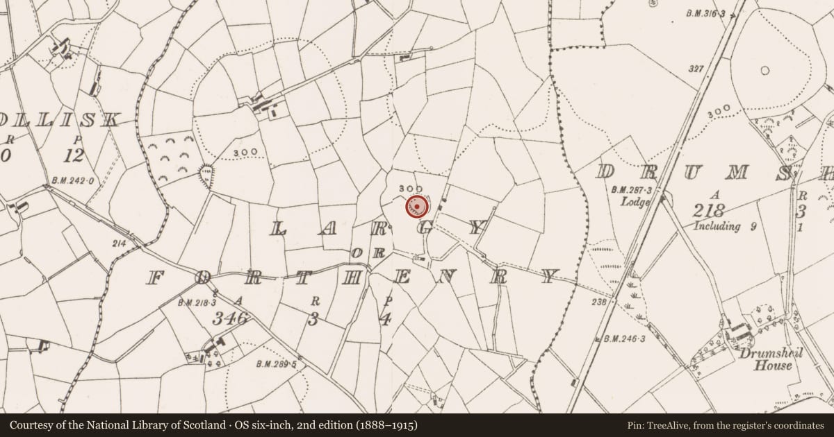 Ordnance Survey six-inch map, 2nd edition (1888–1915) covering the location of Ringfort - rath, Largy Or Forthenry, County Cavan, with a pin at the register's coordinates