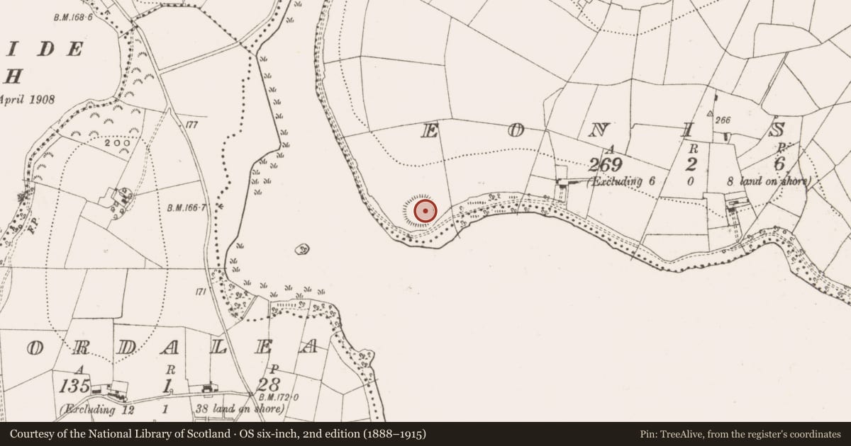 Ordnance Survey six-inch map, 2nd edition (1888–1915) covering the location of Ringfort - rath, Eonish, County Cavan, with a pin at the register's coordinates