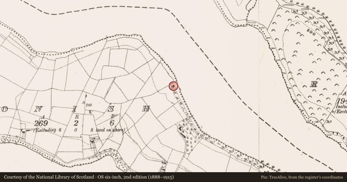 Ordnance Survey six-inch map, 2nd edition (1888–1915) covering the location of Ritual site - holy well, Eonish, County Cavan, with a pin at the register's coordinates