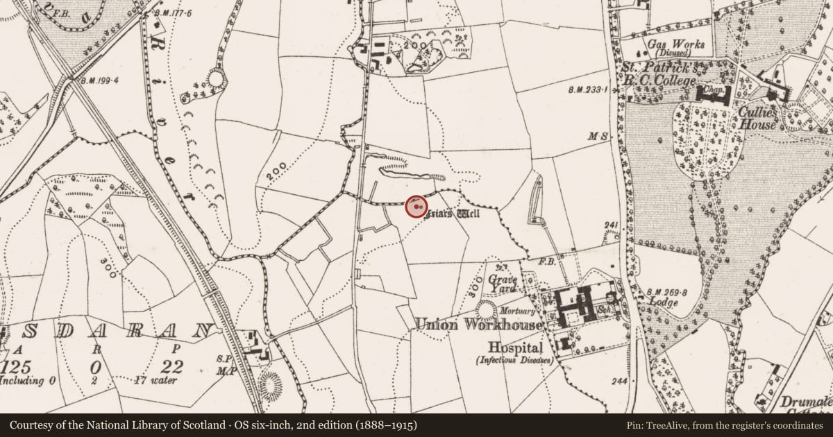 Ordnance Survey six-inch map, 2nd edition (1888–1915) covering the location of Ritual site - holy well, Keadew (Cavan Rural & Urban), County Cavan, with a pin at the register's coordinates