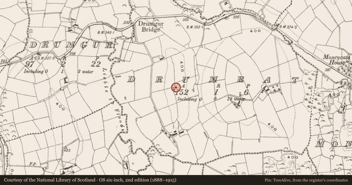 Ordnance Survey six-inch map, 2nd edition (1888–1915) covering the location of Ringfort - rath, Drumrat (Tullygarvey By..), County Cavan, with a pin at the register's coordinates