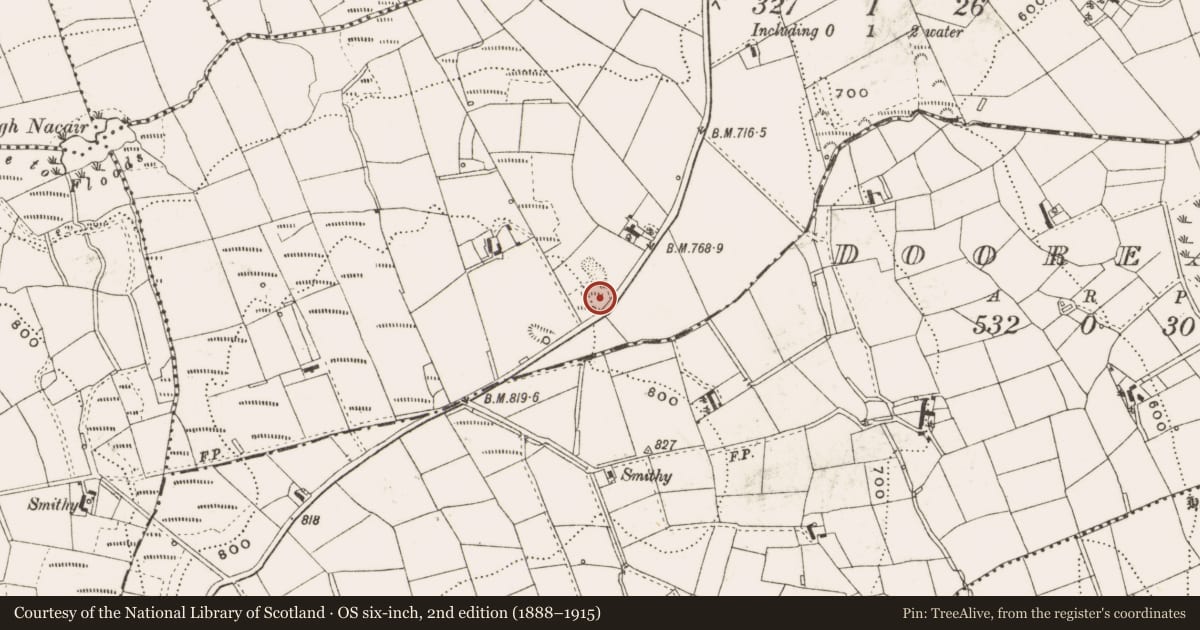 Ordnance Survey six-inch map, 2nd edition (1888–1915) covering the location of Barrow - unclassified, Cornasaus, County Cavan, with a pin at the register's coordinates