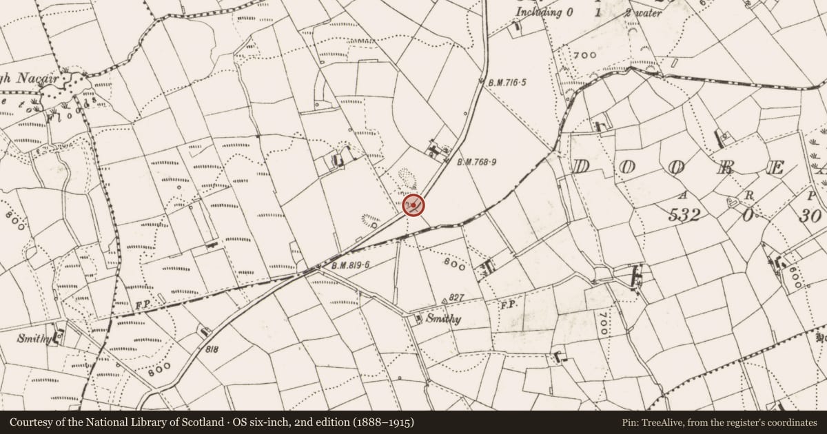 Ordnance Survey six-inch map, 2nd edition (1888–1915) covering the location of Barrow - unclassified, Cornasaus, County Cavan, with a pin at the register's coordinates