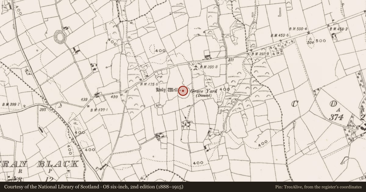 Ordnance Survey six-inch map, 2nd edition (1888–1915) covering the location of Ecclesiastical enclosure, Drumbess, County Cavan, with a pin at the register's coordinates