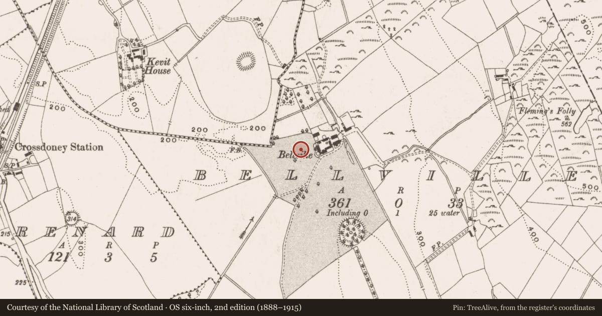 Ordnance Survey six-inch map, 2nd edition (1888–1915) covering the location of House - 17th century, Bellville, County Cavan, with a pin at the register's coordinates