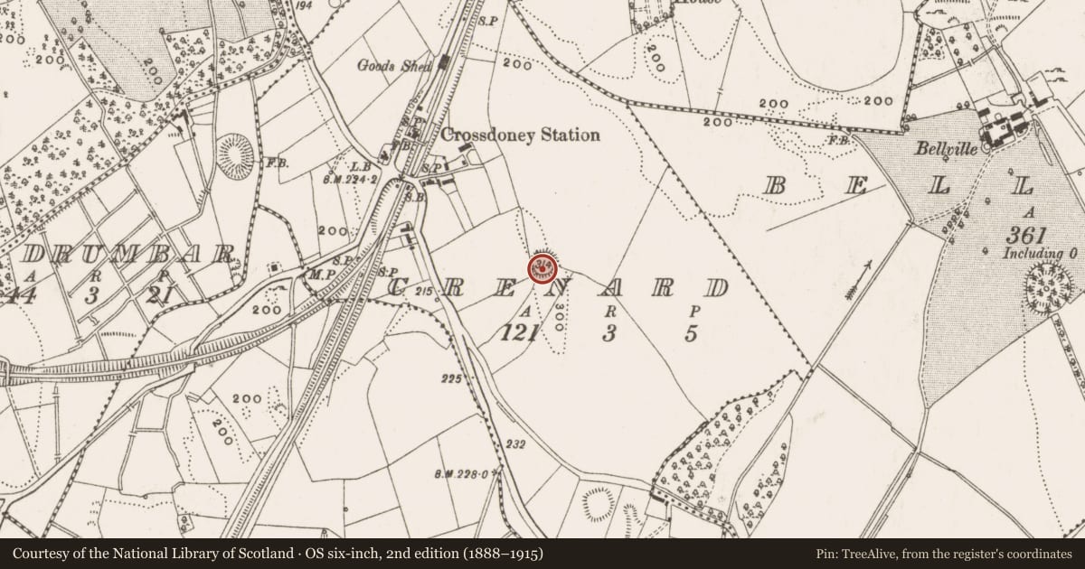 Ordnance Survey six-inch map, 2nd edition (1888–1915) covering the location of Ringfort - rath, Crenard, County Cavan, with a pin at the register's coordinates