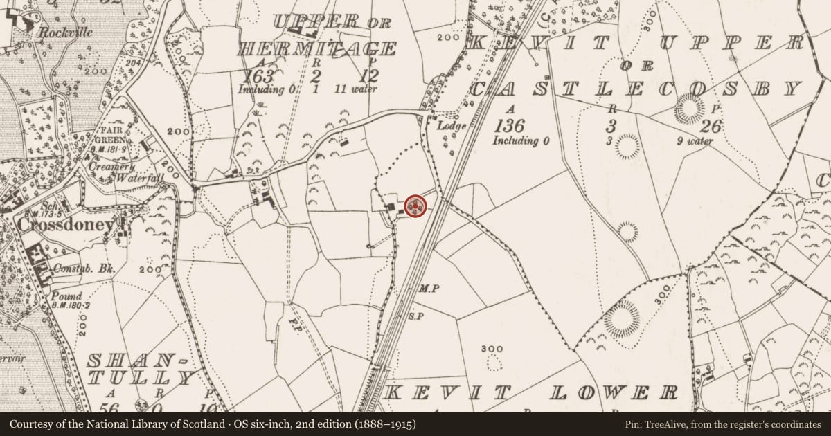 Ordnance Survey six-inch map, 2nd edition (1888–1915) covering the location of Ringfort - rath, Kevit Lower, County Cavan, with a pin at the register's coordinates