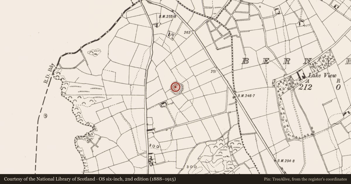 Ordnance Survey six-inch map, 2nd edition (1888–1915) covering the location of Ringfort - rath, Corfree, County Cavan, with a pin at the register's coordinates