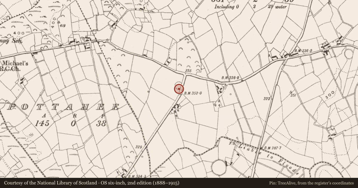 Ordnance Survey six-inch map, 2nd edition (1888–1915) covering the location of Ringfort - rath, Garrymore, County Cavan, with a pin at the register's coordinates