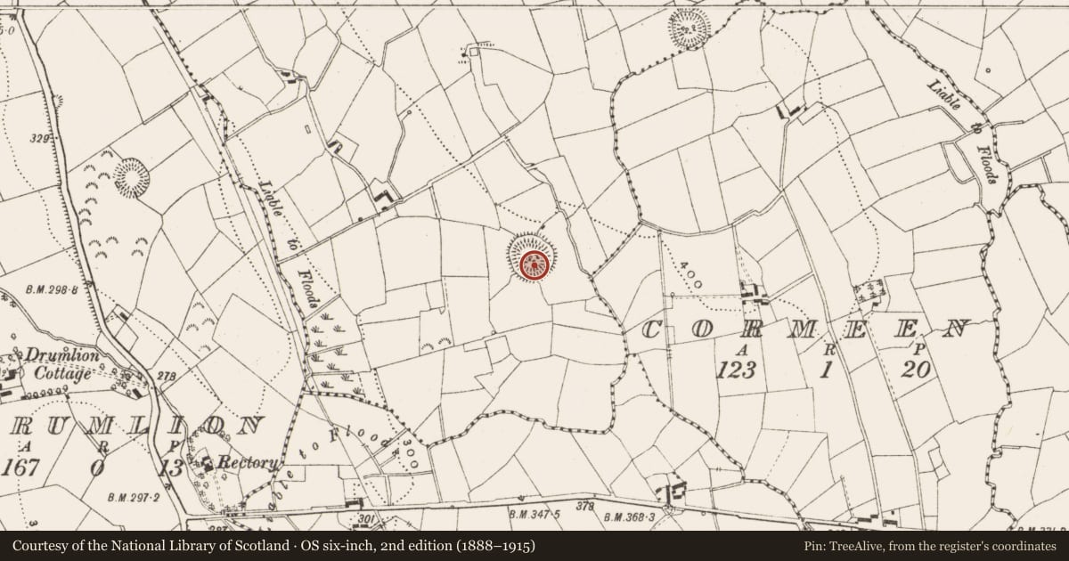 Ordnance Survey six-inch map, 2nd edition (1888–1915) covering the location of Ringfort - rath, Urney, County Cavan, with a pin at the register's coordinates