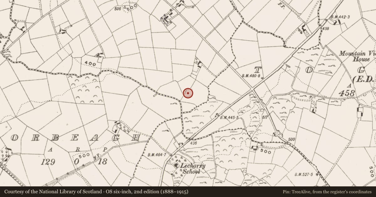 Ordnance Survey six-inch map, 2nd edition (1888–1915) covering the location of House - 16th/17th century, Drumegil, County Cavan, with a pin at the register's coordinates