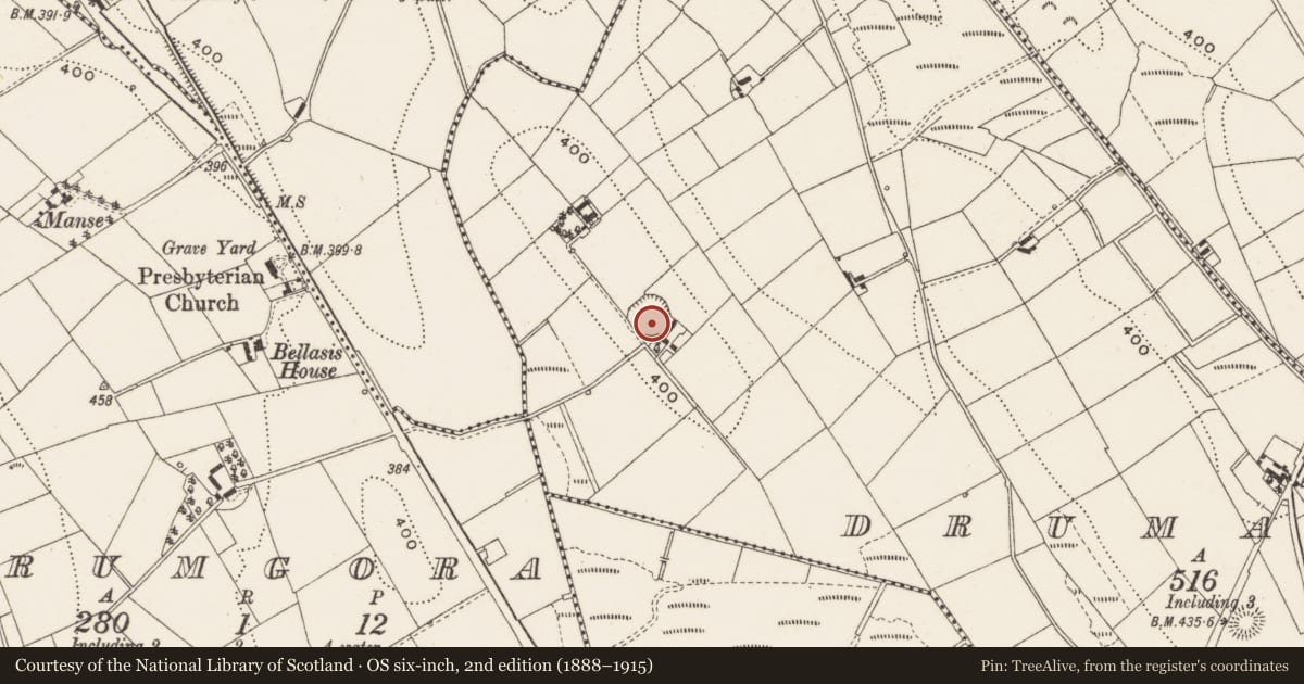 Ordnance Survey six-inch map, 2nd edition (1888–1915) covering the location of Ringfort - rath, Drumagolan, County Cavan, with a pin at the register's coordinates