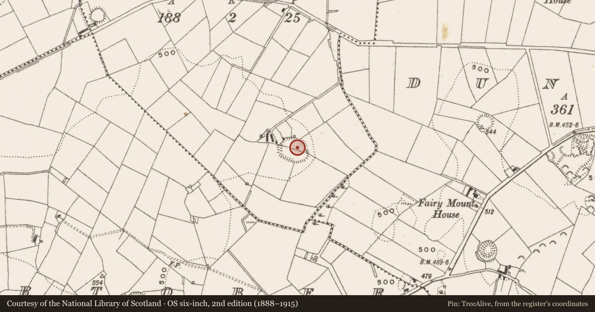 Ordnance Survey six-inch map, 2nd edition (1888–1915) covering the location of Ringfort - rath, Cornakill, County Cavan, with a pin at the register's coordinates