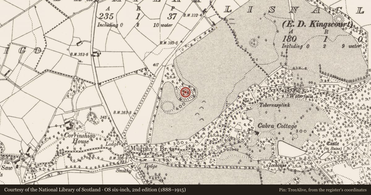 Ordnance Survey six-inch map, 2nd edition (1888–1915) covering the location of Ringfort - rath, Drumpeak, County Cavan, with a pin at the register's coordinates